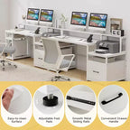 66 Computer-Arbeitsplatz mit Monitorständer, CPU-Ständer, Druckerablage & Aktenschublade