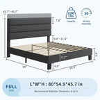 Bettrahmen mit verstellbarem Kopfteil, stoffbezogen und mit Holzlattenrost, kein Boxspringbett erforderlich