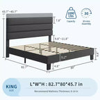 Bettrahmen mit verstellbarem Kopfteil, stoffbezogen und mit Holzlattenrost, kein Boxspringbett erforderlich