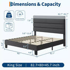 Bettrahmen mit verstellbarem Kopfteil, stoffbezogen und mit Holzlattenrost, kein Boxspringbett erforderlich