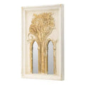 HomeRoots Set of Two 30 White and Gold Wood Framed Accent Mirrors