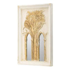 HomeRoots Set of Two 30 White and Gold Wood Framed Accent Mirrors