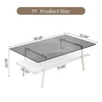 Couchtisch und Beistelltische, 3er-Set, Tisch aus gehärtetem Glas mit MDF-Schicht, moderne Tische für das Wohnzimmer, graues Glas