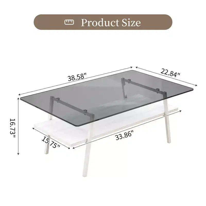 Couchtisch und Beistelltische, 3er-Set, Tisch aus gehärtetem Glas mit MDF-Schicht, moderne Tische für das Wohnzimmer, graues Glas