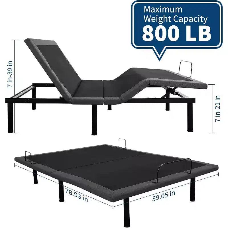 Verstellbares Queen-Size-Bett – Massage & USB-Ladefunktion