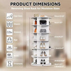 Rotierender Schuhregal-Turm, 360° drehbarer Schuh-Organizer, drehbares Regal, runder Karussell mit großer Kapazität, Bücherregal, Handtaschenhalter