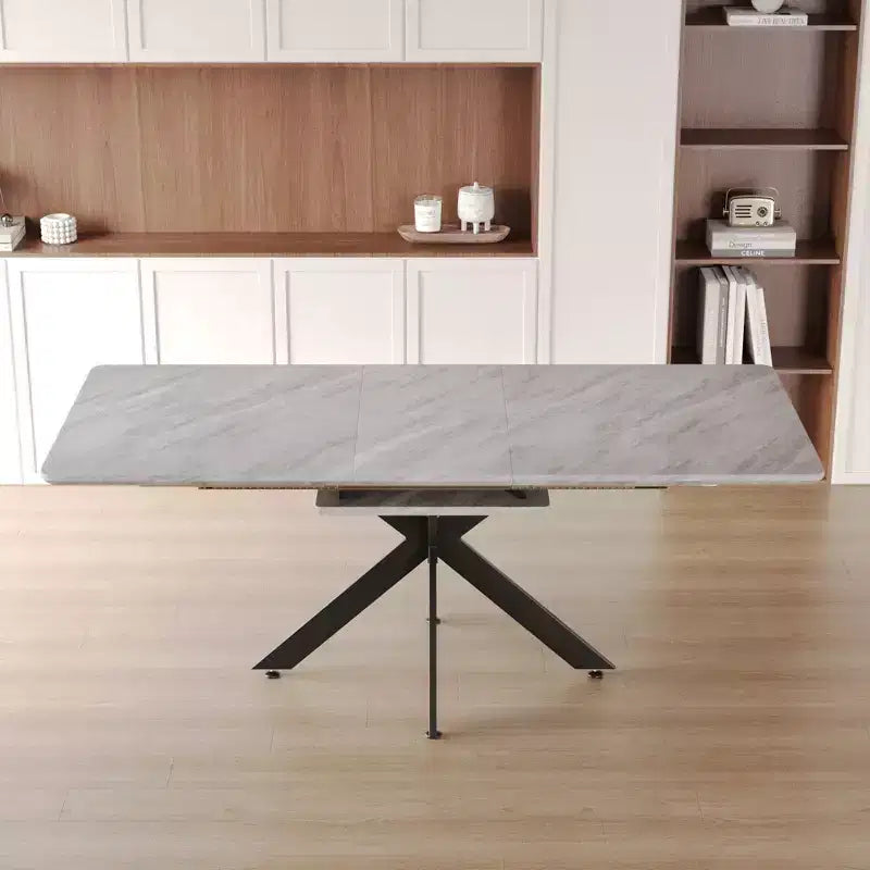 Okak Modern Rectangle Extendable Dining Table with X Shape Legs Kitchen Table for 6 to 10, for Meeting Room, Living Room