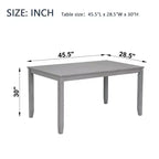 Esstisch 45,5/34,5 Zoll, rechteckiger Holztisch, Küchentisch für 4 Personen, für Wohn- und Besprechungszimmer, kleine Räume, Grau