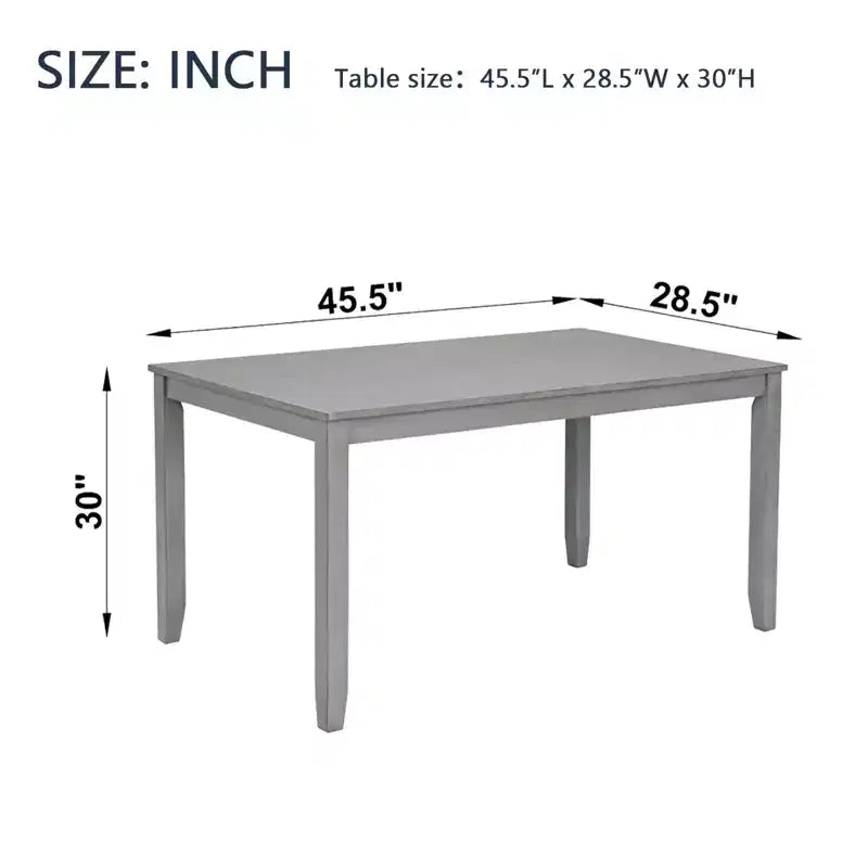 Esstisch 45,5/34,5 Zoll, rechteckiger Holztisch, Küchentisch für 4 Personen, für Wohn- und Besprechungszimmer, kleine Räume, Grau