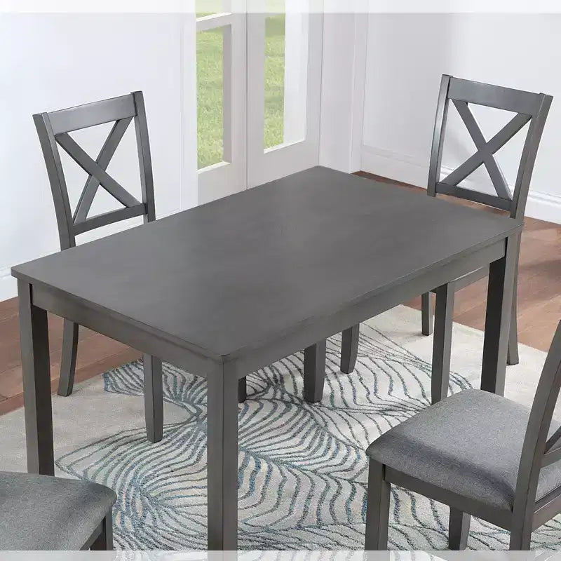 Okak Dining Table 45.5/34.5Inch Wood Rectangle Dining Table,Kitchen Table for 4, for Living Meeting Room, Small Space, Gray