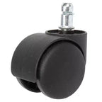 Schwarzer PU-Leder Hydraulik-Salonhocker, Höhenverstellbarer Rollhocker für Spa, Massage, Büro und Arbeitsstuhl