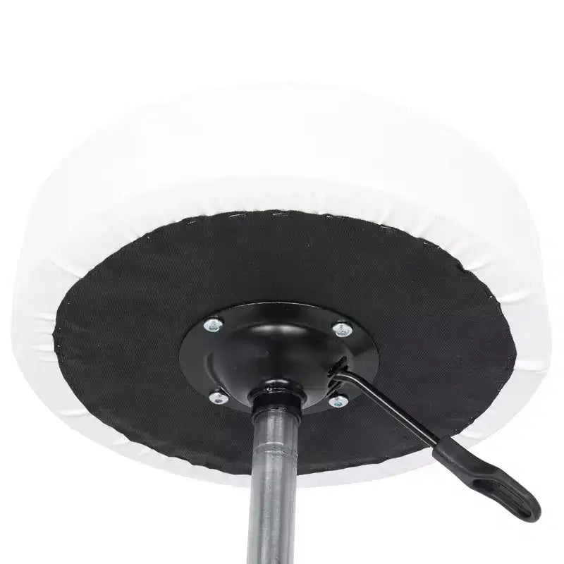 Schwarzer PU-Leder Hydraulik-Salonhocker, Höhenverstellbarer Rollhocker für Spa, Massage, Büro und Arbeitsstuhl