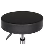 Schwarzer PU-Leder Hydraulik-Salonhocker, Höhenverstellbarer Rollhocker für Spa, Massage, Büro und Arbeitsstuhl