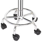 Schwarzer PU-Leder Hydraulik-Salonhocker, Höhenverstellbarer Rollhocker für Spa, Massage, Büro und Arbeitsstuhl