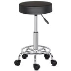 Black PU Leather Hydraulic Salon Stool, Height Adjustable Rolling Stool for Spa Massage Office Task Chair