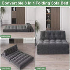 Klappbares Schlafsofa, umwandelbarer Schlafsessel mit abnehmbarem Kissen und faltbarer Matratze, atmungsaktives Cord-Schlafsofa mit Rückenstütze