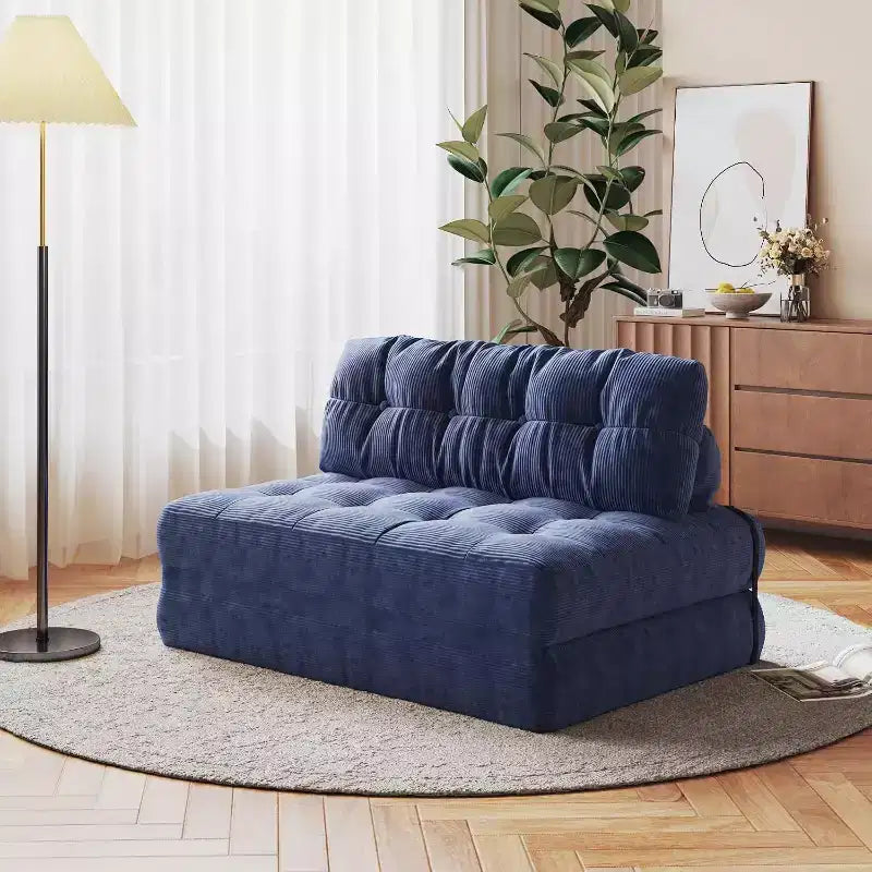 Klappbares Schlafsofa, umwandelbarer Schlafsessel mit abnehmbarem Kissen und faltbarer Matratze, atmungsaktives Cord-Schlafsofa mit Rückenstütze