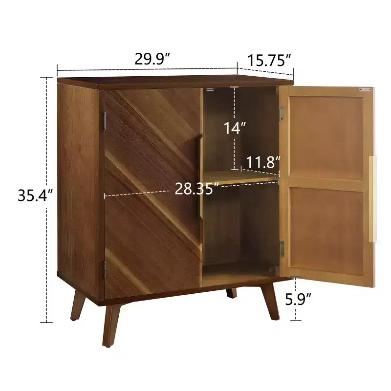 2-türiges Holz-Sideboard mit Stauraum