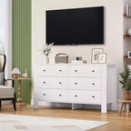 Kommode für Schlafzimmer, 6-Schubladen-Kommode mit breiter Schublade und Metallgriffen, Holzkommoden & Schubladen für Flur, Eingangsbereich