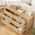 Kommode für Schlafzimmer, 6-Schubladen-Kommode mit breiter Schublade und Metallgriffen, Holzkommoden & Schubladen für Flur, Eingangsbereich