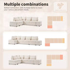 Übergroßes modulares Chenille-Ecksofa mit Ausziehbett