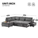 Übergroßes modulares Chenille-Ecksofa mit Ausziehbett