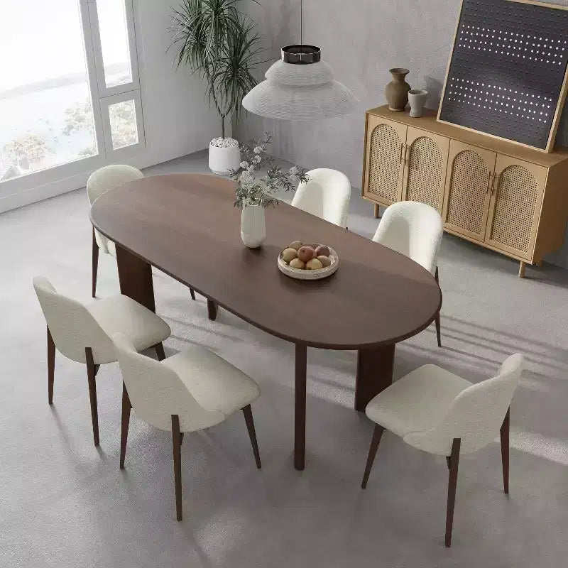 67 Zoll ovaler Esstisch aus Holz für 4-6 Personen