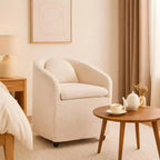 Homy Casa Modern Chenille Swivel Accent Chair with Rounded Back and 360 Base, for Living Room or Bedroom, Beige