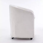 Moderner Chenille-Drehsessel mit abgerundeter Rückenlehne und 360°-Drehfuß, für Wohn- oder Schlafzimmer, Beige