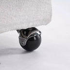 Moderner Chenille-Drehsessel mit abgerundeter Rückenlehne und 360°-Drehfuß, für Wohn- oder Schlafzimmer, Beige