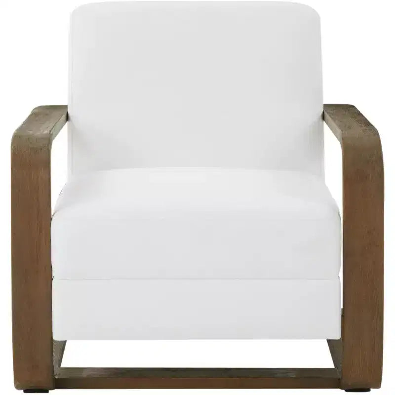 Jayshaw Wood Frame Accen Chair - SFV5107 - White/Brown - Safavieh Couture