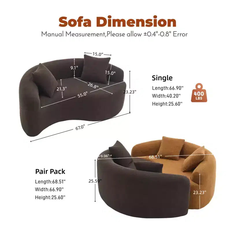 66,9" Chenille Zweisitzer-Sofa