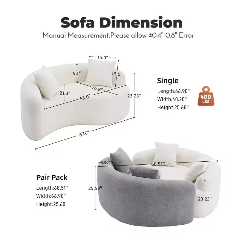 66,9" Chenille Zweisitzer-Sofa