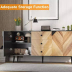 55.1" Moderner Aufbewahrungsschrank, Sideboard-Buffet mit Schubladen und Türen, Akzentschrank für Esszimmer, Flur