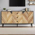 55.1" Moderner Aufbewahrungsschrank, Sideboard-Buffet mit Schubladen und Türen, Akzentschrank für Esszimmer, Flur
