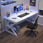 Acekool 31 Small Computer Desk, Modern Writing Table for Home Office, Bedroom, Study or Workstation, Space-Saving, Headphone Hook, White