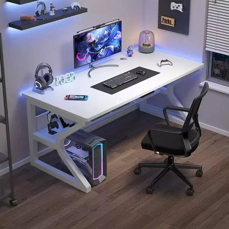 Acekool 31 Small Computer Desk, Modern Writing Table for Home Office, Bedroom, Study or Workstation, Space-Saving, Headphone Hook, White