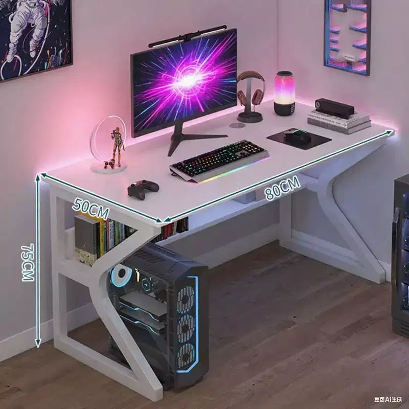 31" kleiner Computertisch, moderner Schreibtisch für Home Office, Schlafzimmer, Arbeitszimmer oder Arbeitsplatz, platzsparend, Kopfhörerhaken, weiß