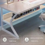 31" kleiner Computertisch, moderner Schreibtisch für Home Office, Schlafzimmer, Arbeitszimmer oder Arbeitsplatz, platzsparend, Kopfhörerhaken, weiß