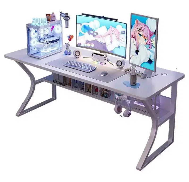 31" kleiner Computertisch, moderner Schreibtisch für Home Office, Schlafzimmer, Arbeitszimmer oder Arbeitsplatz, platzsparend, Kopfhörerhaken, weiß
