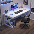 31" kleiner Computertisch, moderner Schreibtisch für Home Office, Schlafzimmer, Arbeitszimmer oder Arbeitsplatz, platzsparend, Kopfhörerhaken, weiß