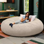 7 Foot Cocoon - 2-in-1 Cabrio-Sitzsackbett & großer Sitzsack für Erwachsene, üppiger Samt