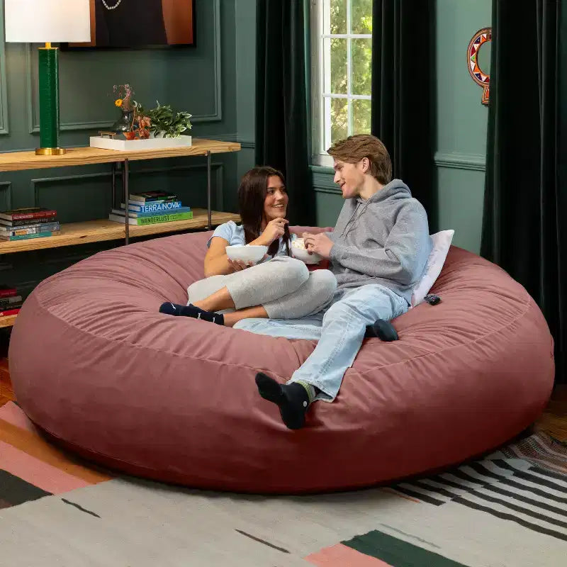 7 Foot Cocoon - 2-in-1 Cabrio-Sitzsackbett & großer Sitzsack für Erwachsene, üppiger Samt