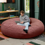 7 Foot Cocoon - 2-in-1 Cabrio-Sitzsackbett & großer Sitzsack für Erwachsene, üppiger Samt