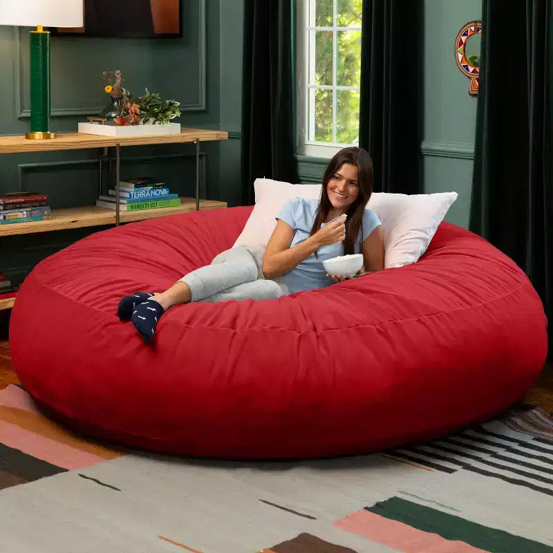 7 Foot Cocoon - 2-in-1 Cabrio-Sitzsackbett & großer Sitzsack für Erwachsene, üppiger Samt