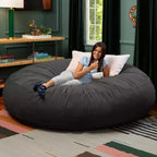 7 Foot Cocoon - 2-in-1 Cabrio-Sitzsackbett & großer Sitzsack für Erwachsene, üppiger Samt