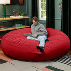 7 Foot Cocoon - 2-in-1 Cabrio-Sitzsackbett & großer Sitzsack für Erwachsene, üppiger Samt