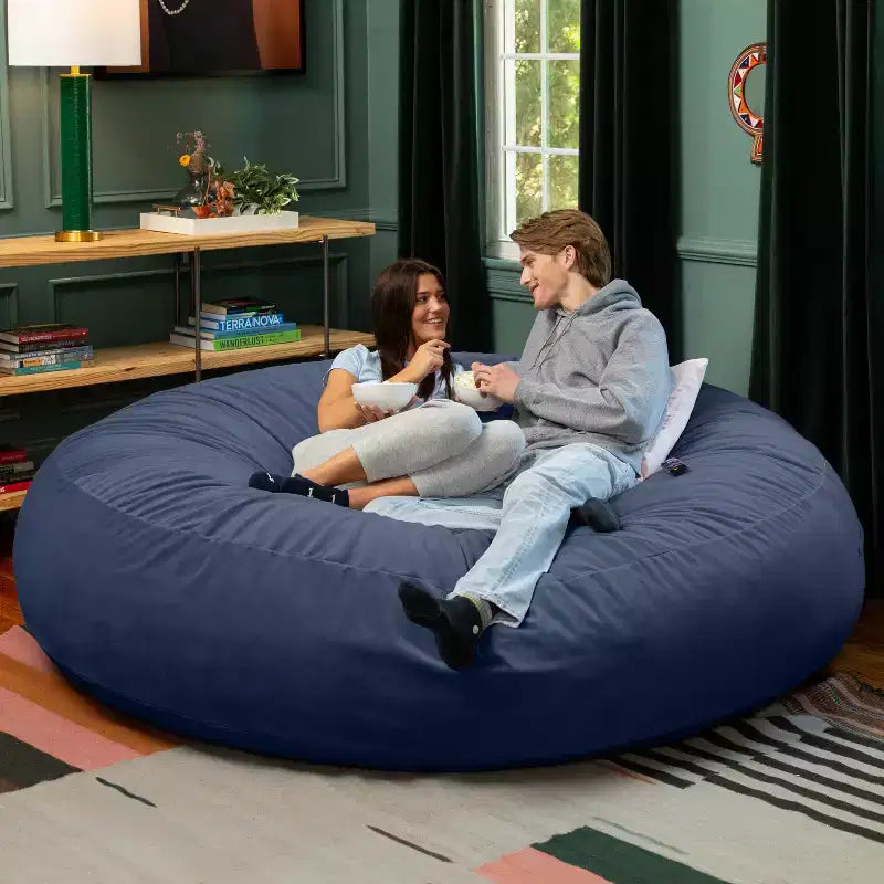 7 Foot Cocoon - 2-in-1 Cabrio-Sitzsackbett & großer Sitzsack für Erwachsene, üppiger Samt