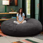 Jaxx 7 Foot Cocoon - 2-in-1 Convertible Bean Bag Bed & Large Bean Bag Chair for Adults, Lush Velvet