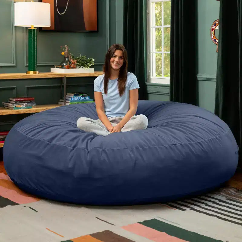 7 Foot Cocoon - 2-in-1 Cabrio-Sitzsackbett & großer Sitzsack für Erwachsene, üppiger Samt